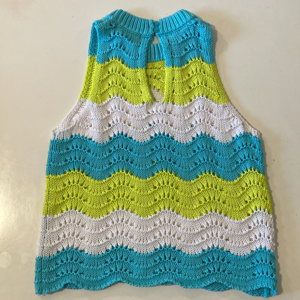 525 America Crochet Zigzag Striped Tank Small - Picture 6 of 7